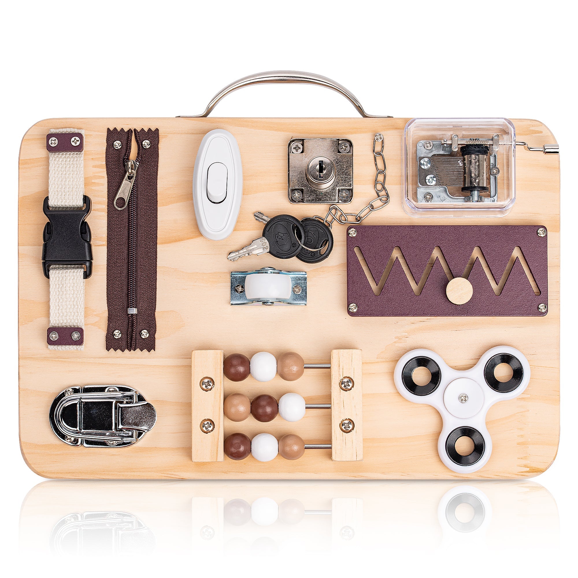 Wooden Fidget Busy Board | Dementia-Friendly Sensory Activity Board for Adults