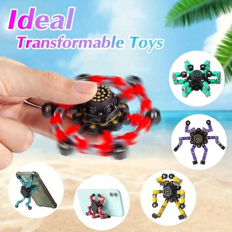 Transformable Fidget Spinners 3-Pack | Sensory Stress Relief Spin Toys