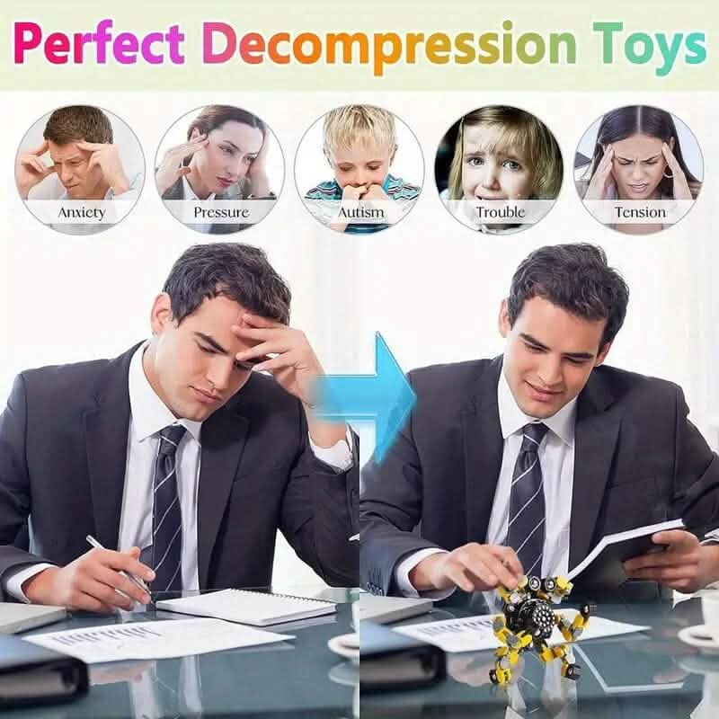 Transformable Fidget Spinners 3-Pack | Sensory Stress Relief Spin Toys
