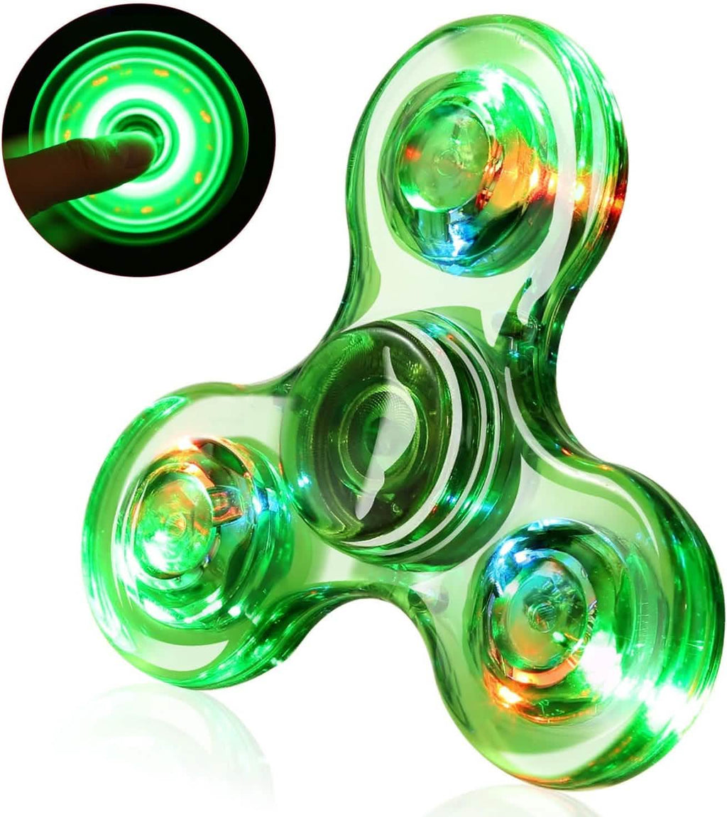 LED Fidget Spinner 3-Pack | Light Up Glow in the Dark Sensory Spin Toy