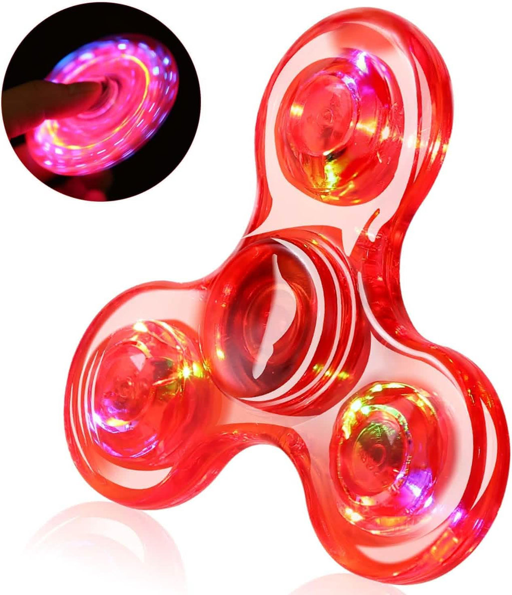 LED Fidget Spinner 3-Pack | Light Up Glow in the Dark Sensory Spin Toy