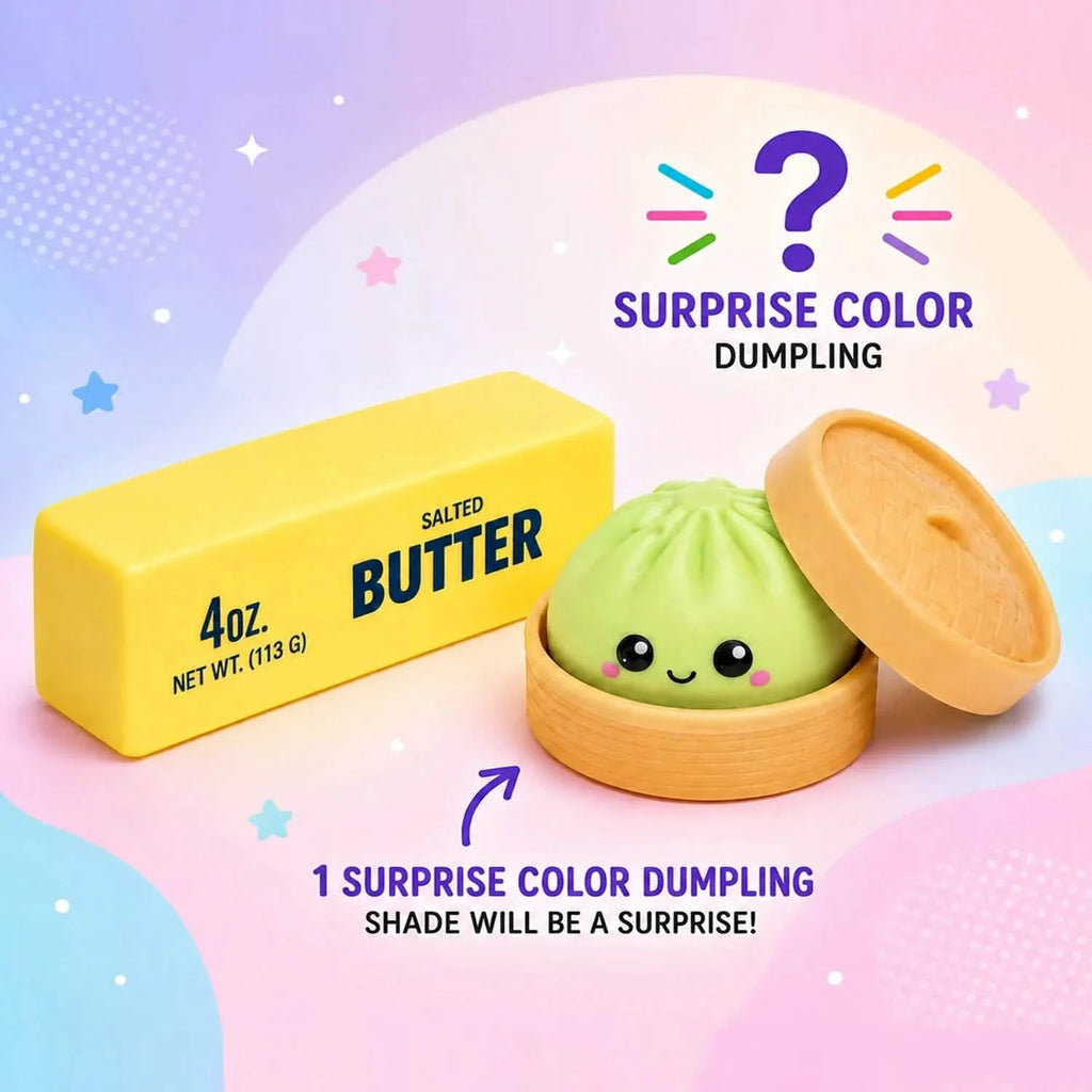 Squishy Dumpling & Butter 2-Pack | Slow Rising Stress Relief Fidget Toys
