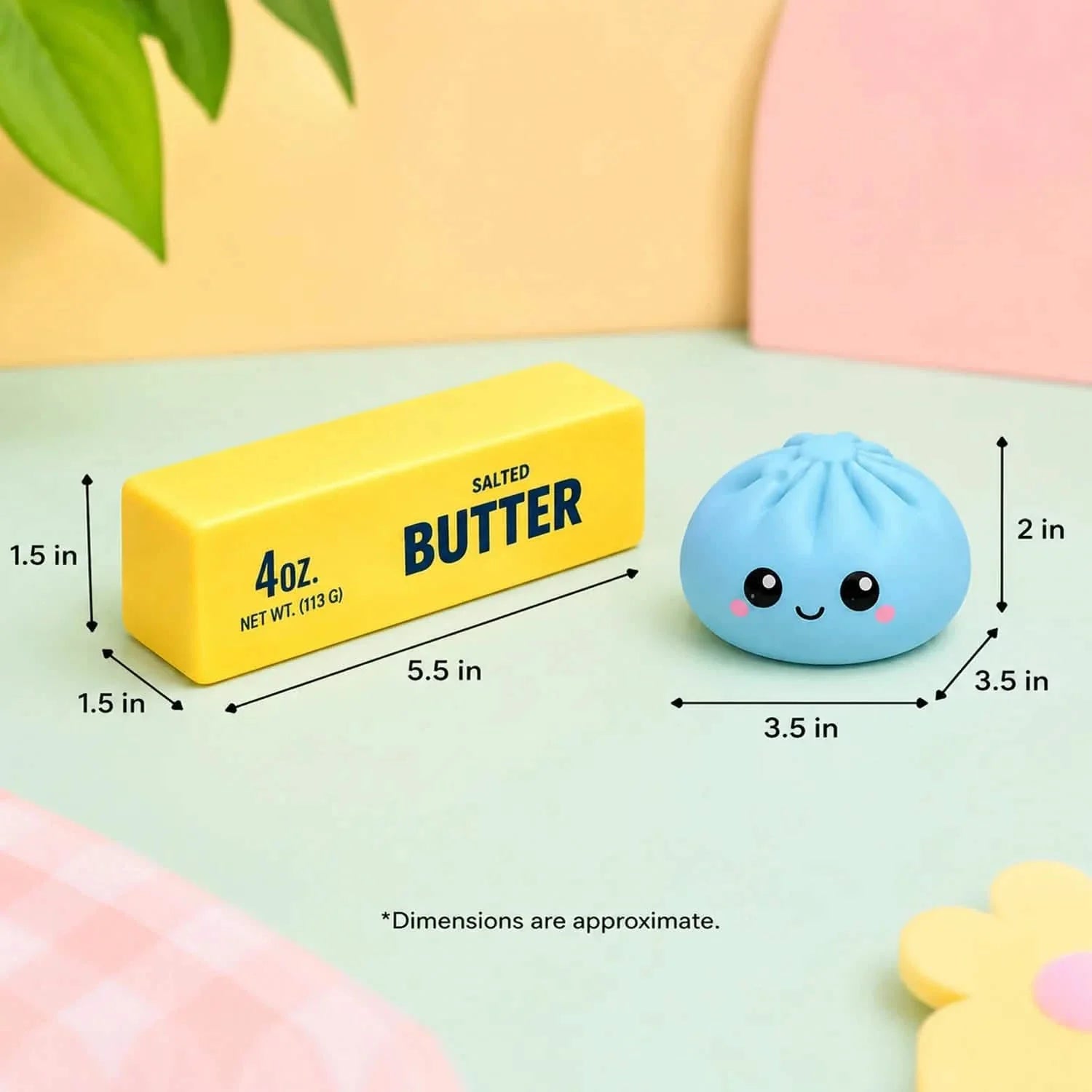Squishy Dumpling & Butter 2-Pack | Slow Rising Stress Relief Fidget Toys