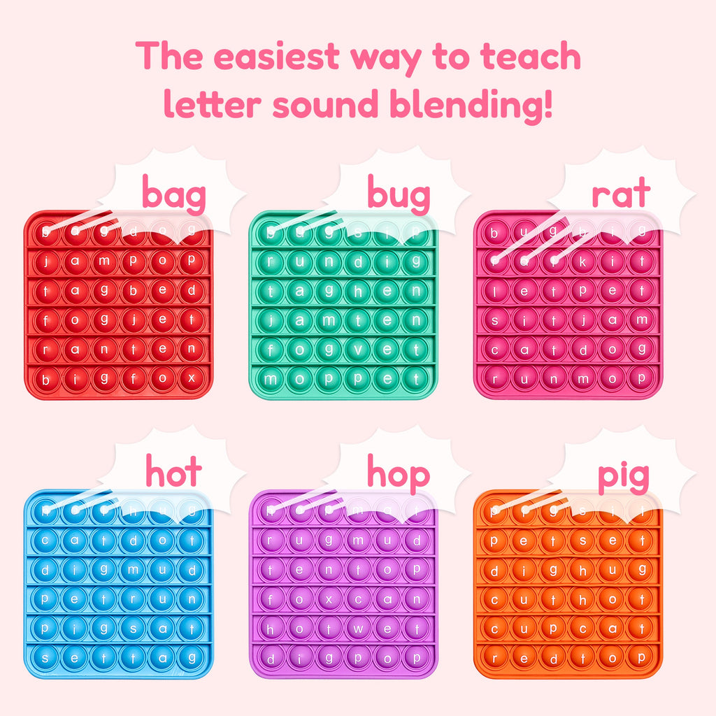 6 Extra CVC Fidget Mats | Word Pop Phonics Learning Fidget Tool