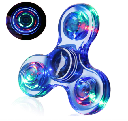 LED Fidget Spinner 3-Pack | Light Up Glow in the Dark Sensory Spin Toy