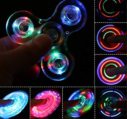 LED Fidget Spinner 3-Pack | Light Up Glow in the Dark Sensory Spin Toy