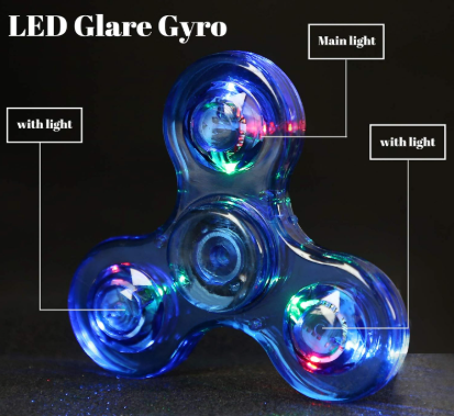 LED Fidget Spinner 3-Pack | Light Up Glow in the Dark Sensory Spin Toy