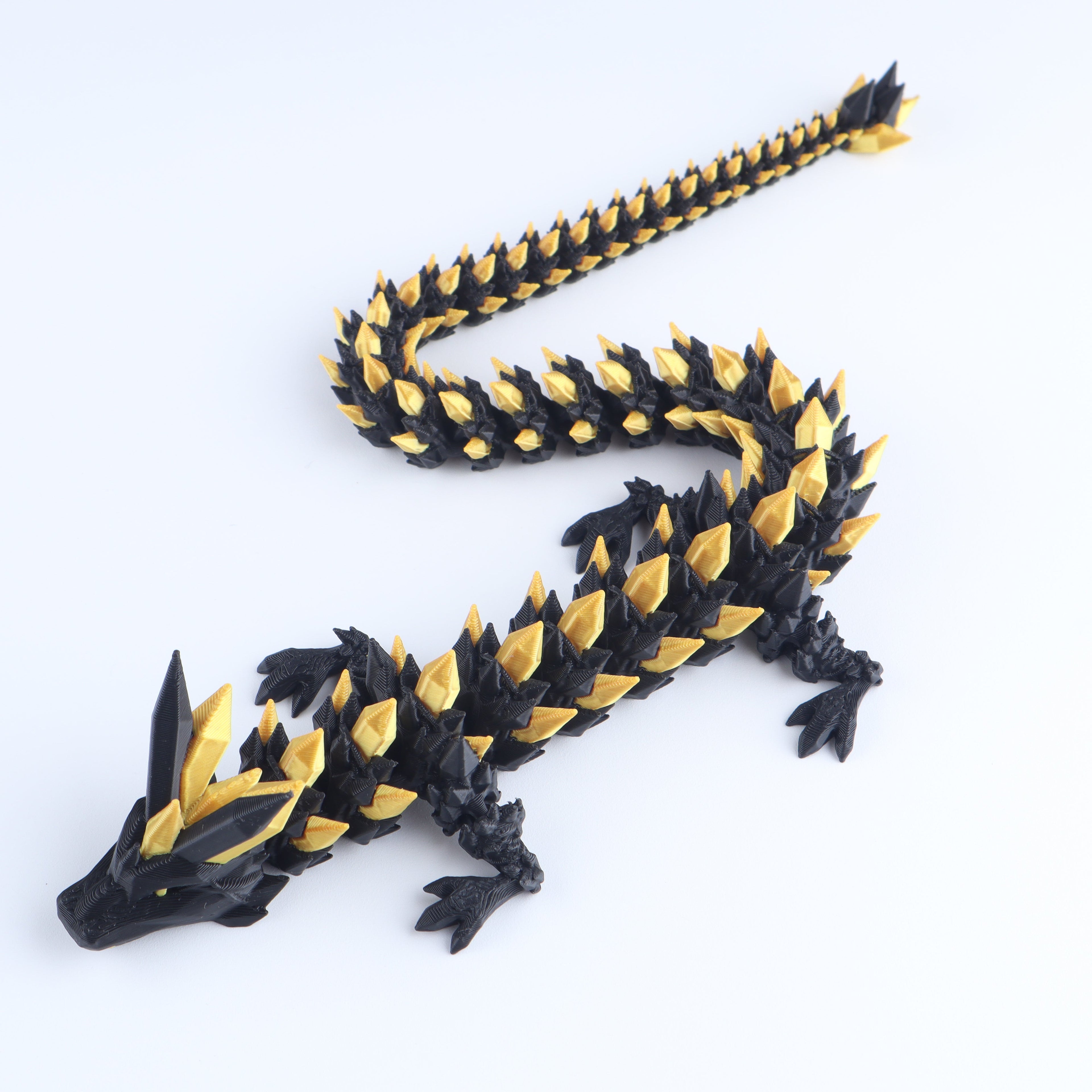3D Printed Crystal Dragon Fidget Toy | Articulated Flexible Desk Toy & Gift