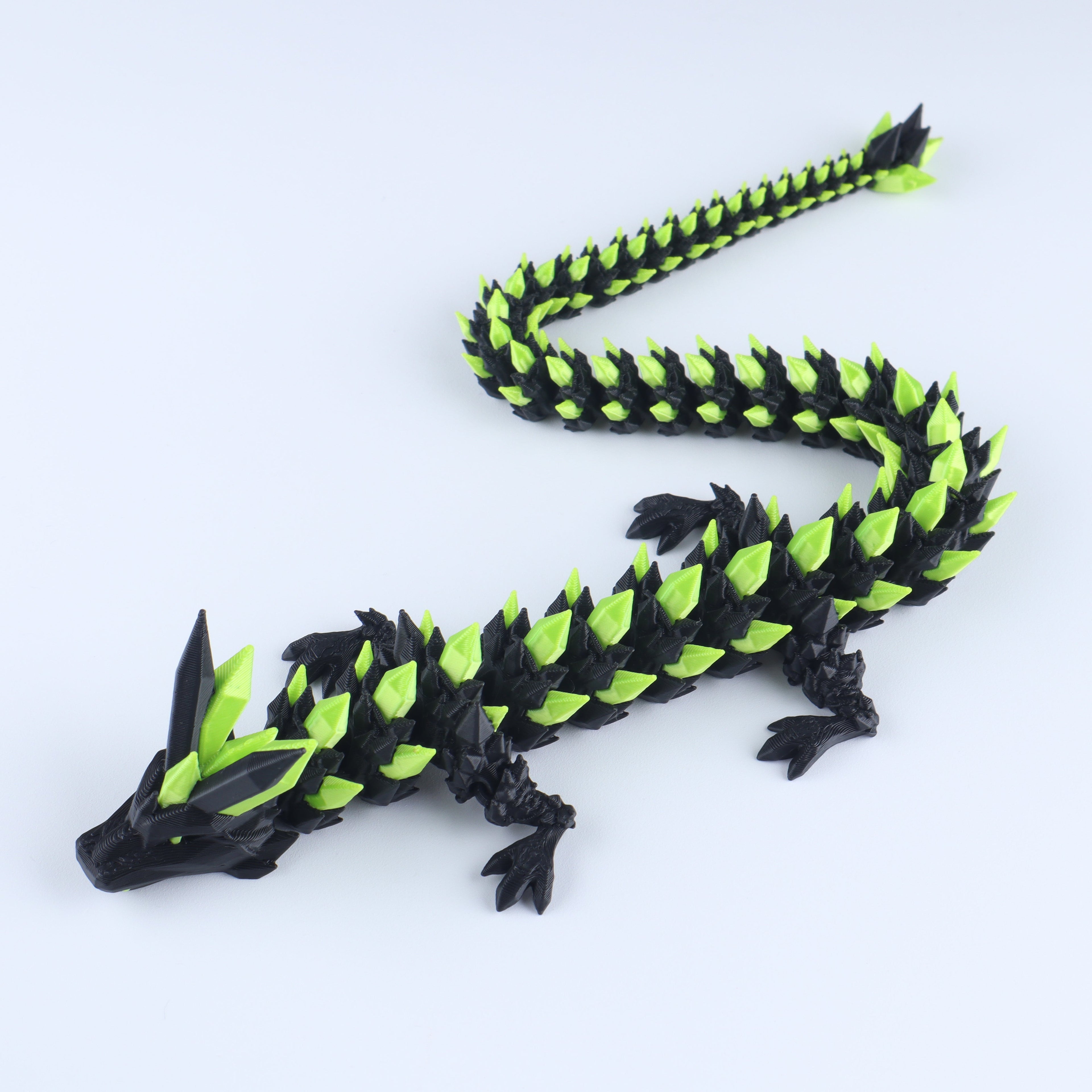 3D Printed Crystal Dragon Fidget Toy | Articulated Flexible Desk Toy & Gift