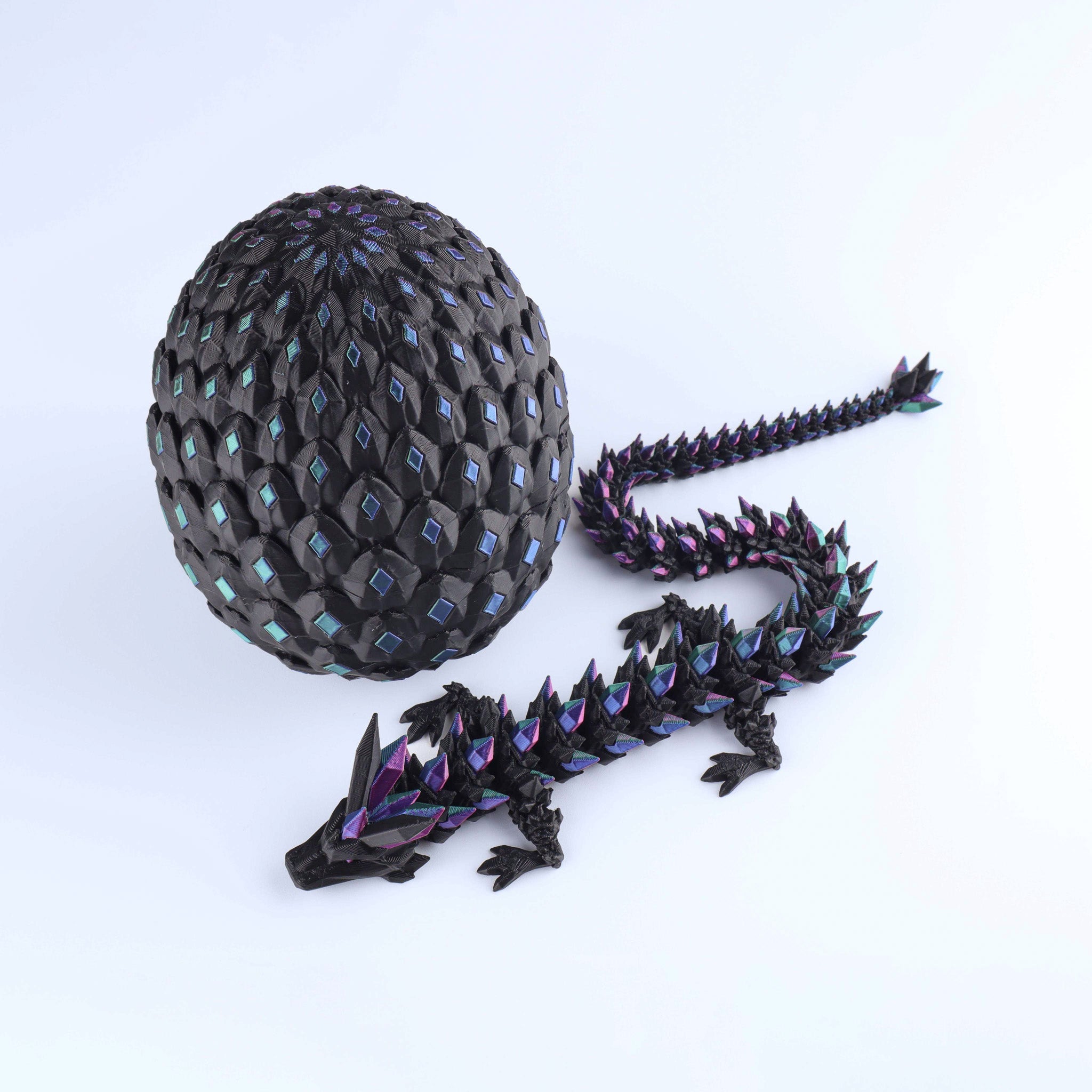 3D Printed Crystal Dragon Fidget Toy | Articulated Flexible Desk Toy & Gift