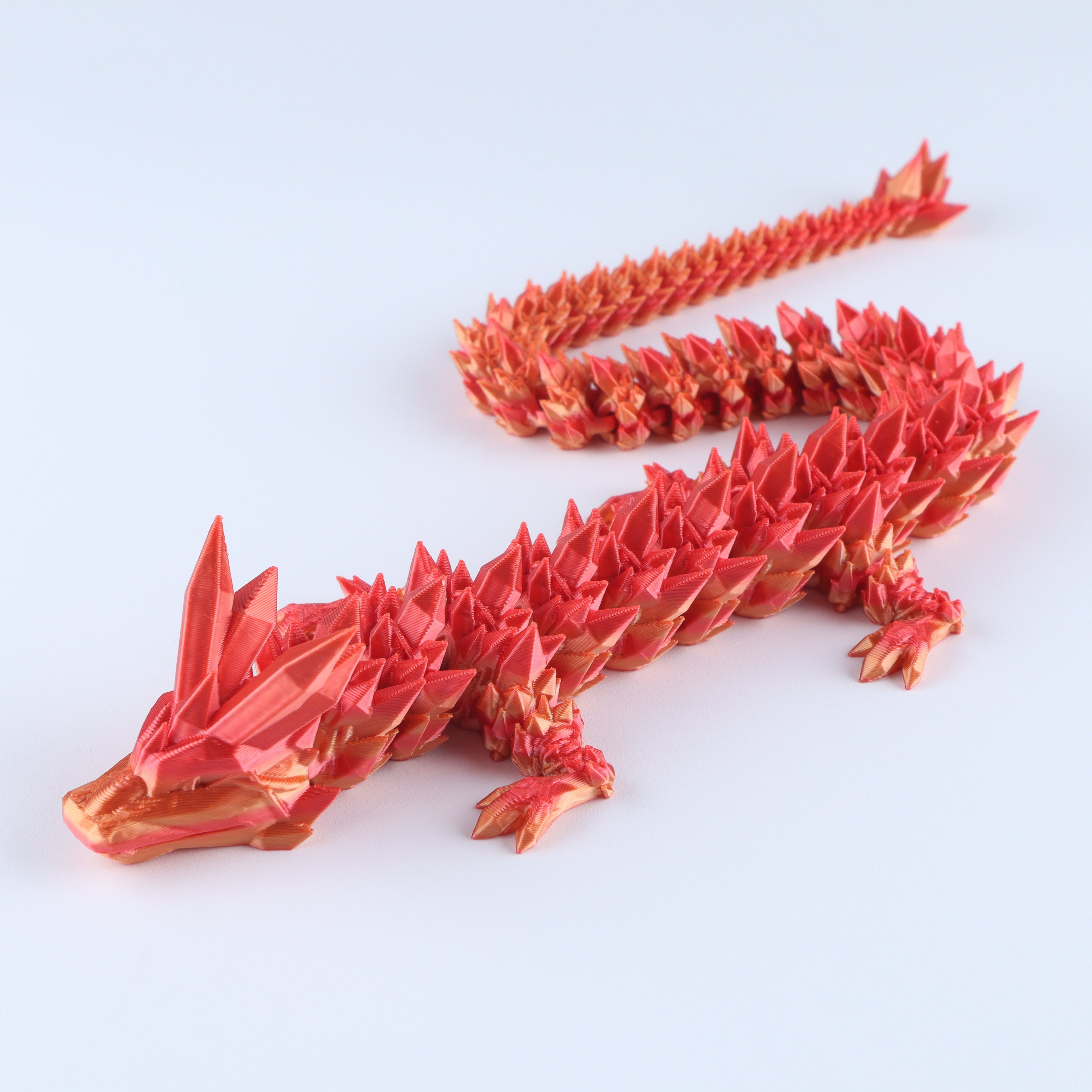 3D Printed Crystal Dragon Fidget Toy | Articulated Flexible Desk Toy & Gift