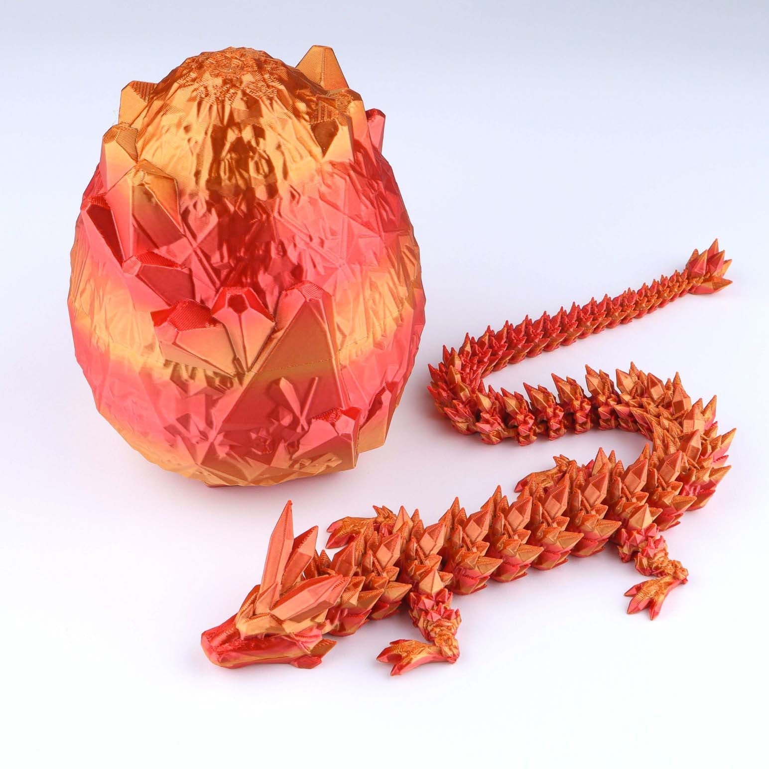 3D Printed Crystal Dragon Fidget Toy | Articulated Flexible Desk Toy & Gift
