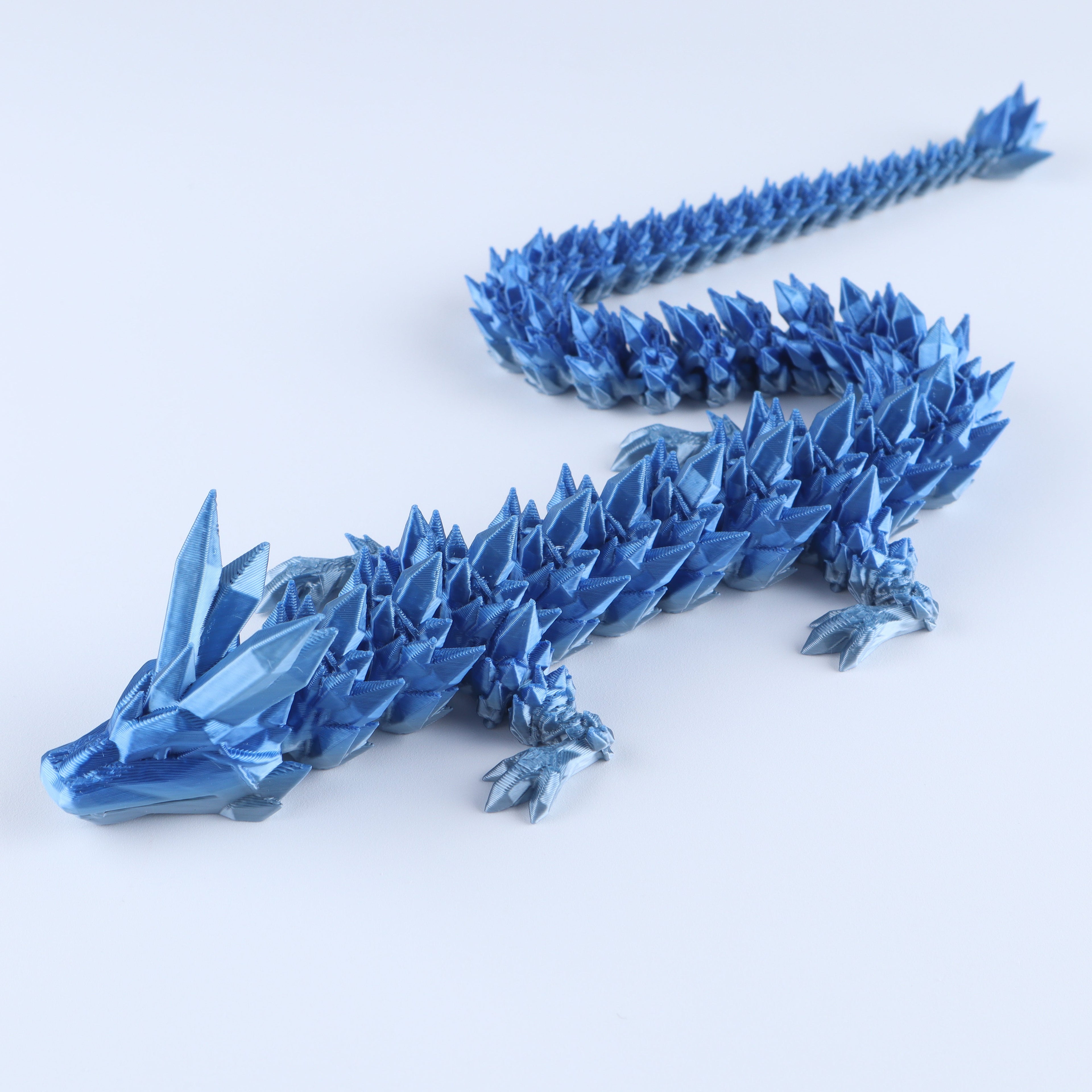 3D Printed Crystal Dragon Fidget Toy | Articulated Flexible Desk Toy & Gift