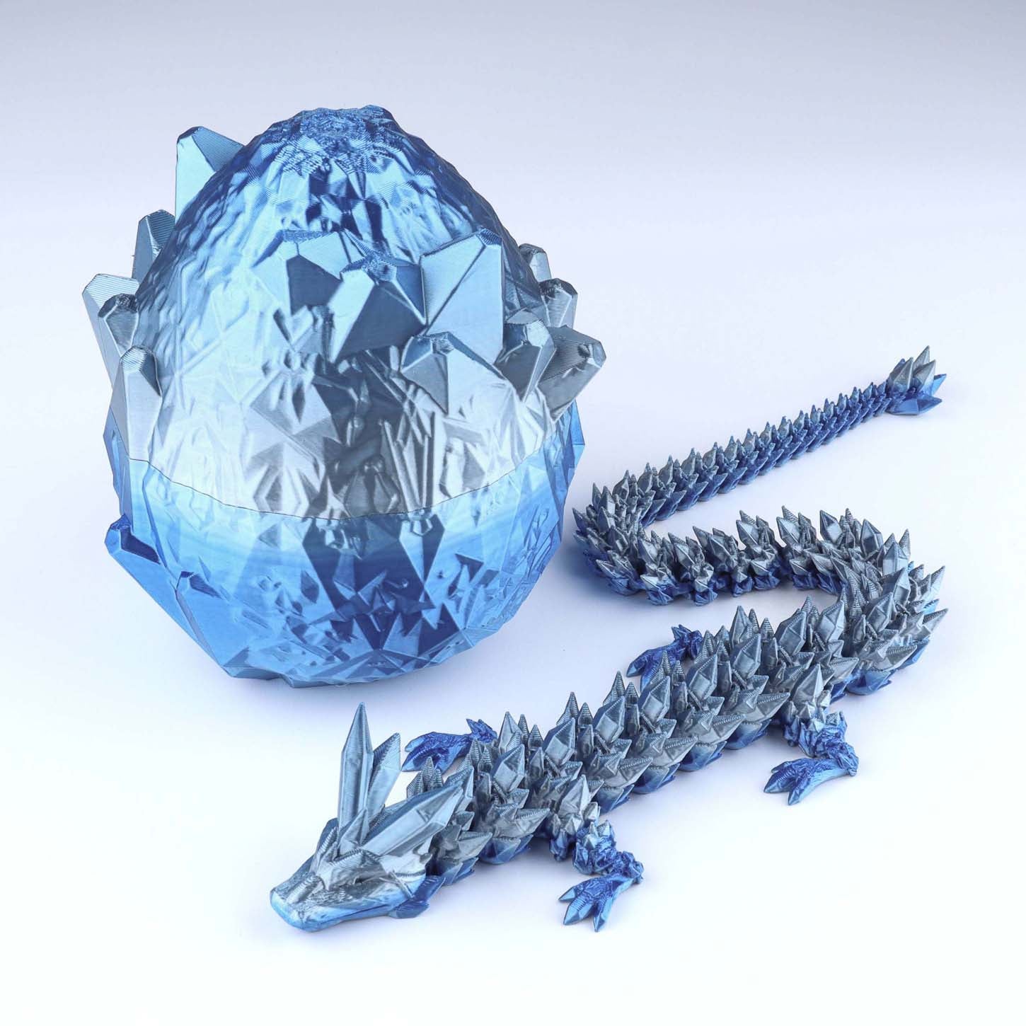 3D Printed Crystal Dragon Fidget Toy | Articulated Flexible Desk Toy & Gift