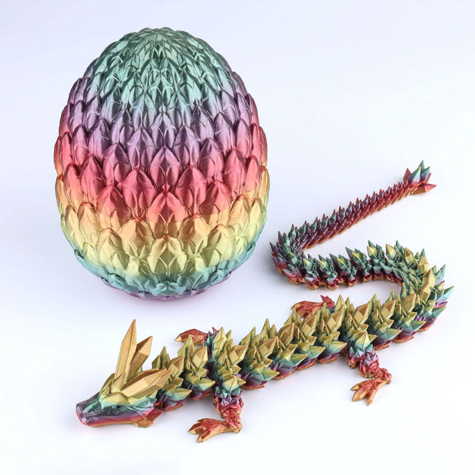 3D Printed Crystal Dragon Fidget Toy | Articulated Flexible Desk Toy & Gift