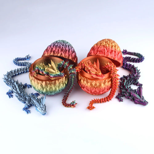 3D Printed Crystal Dragon Fidget Toy | Articulated Flexible Desk Toy & Gift