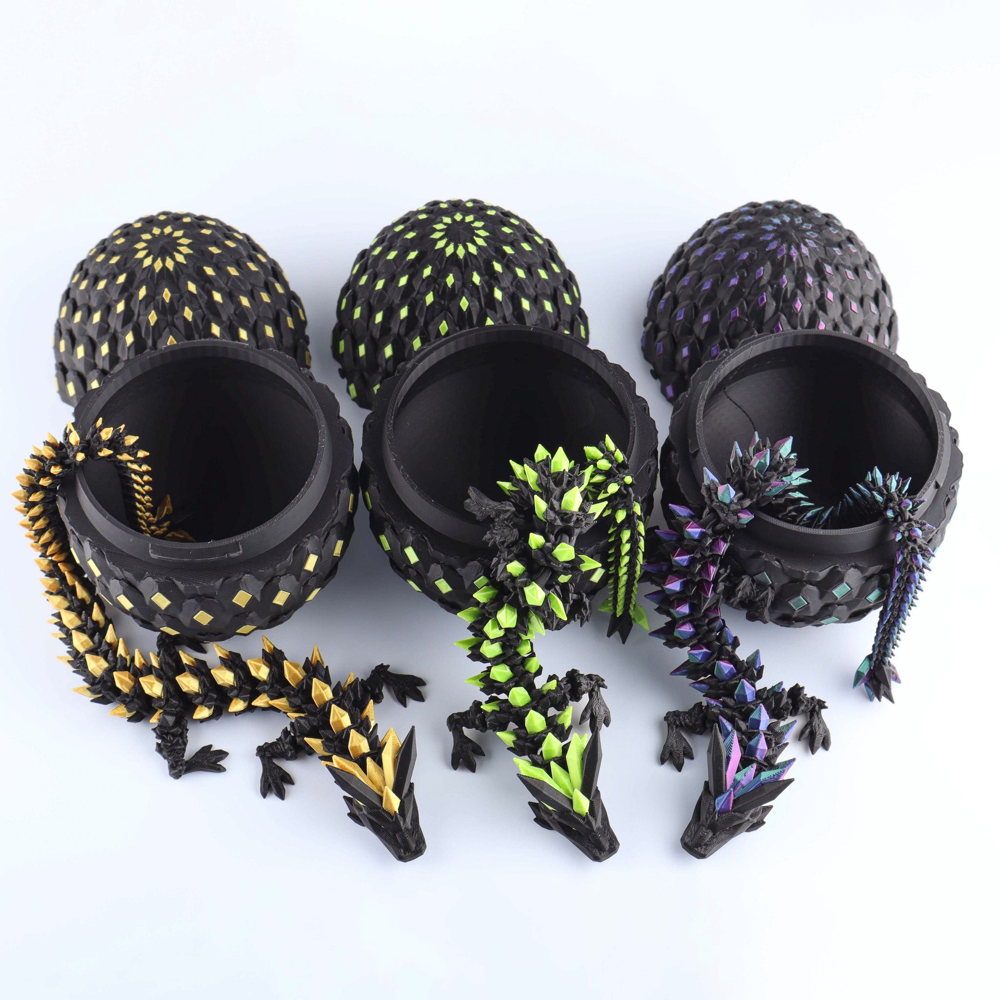 3D Printed Crystal Dragon Fidget Toy | Articulated Flexible Desk Toy & Gift