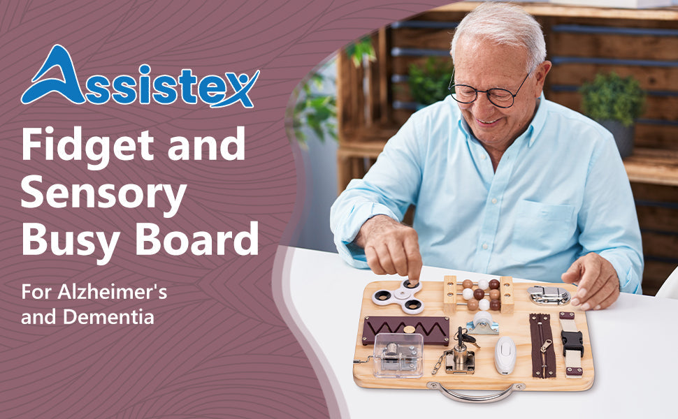 Wooden Fidget Busy Board | Dementia-Friendly Sensory Activity Board for Adults