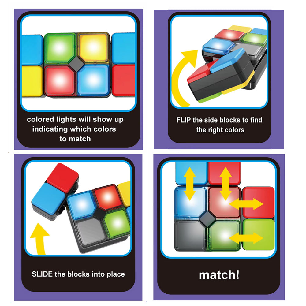 Magic Cube Flip Slide Match | Electronic Handheld Fidget Memory Game