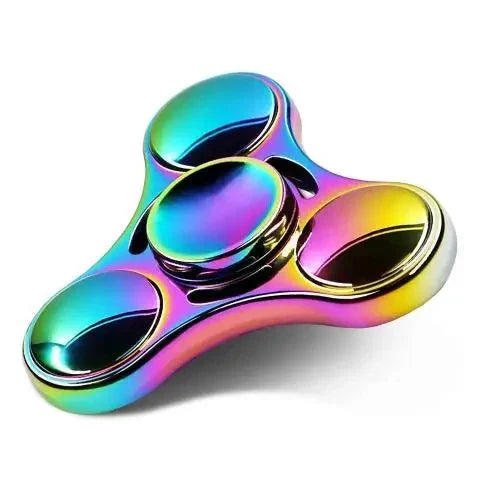 3-in-1 Stainless Steel Fidget Spinner & Slider | Click Button Metal Stress Relief Toy