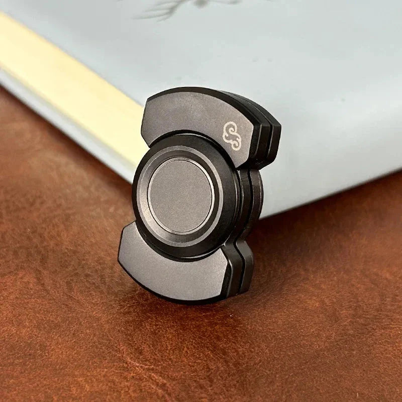 3-in-1 Stainless Steel Fidget Spinner & Slider | Click Button Metal Stress Relief Toy