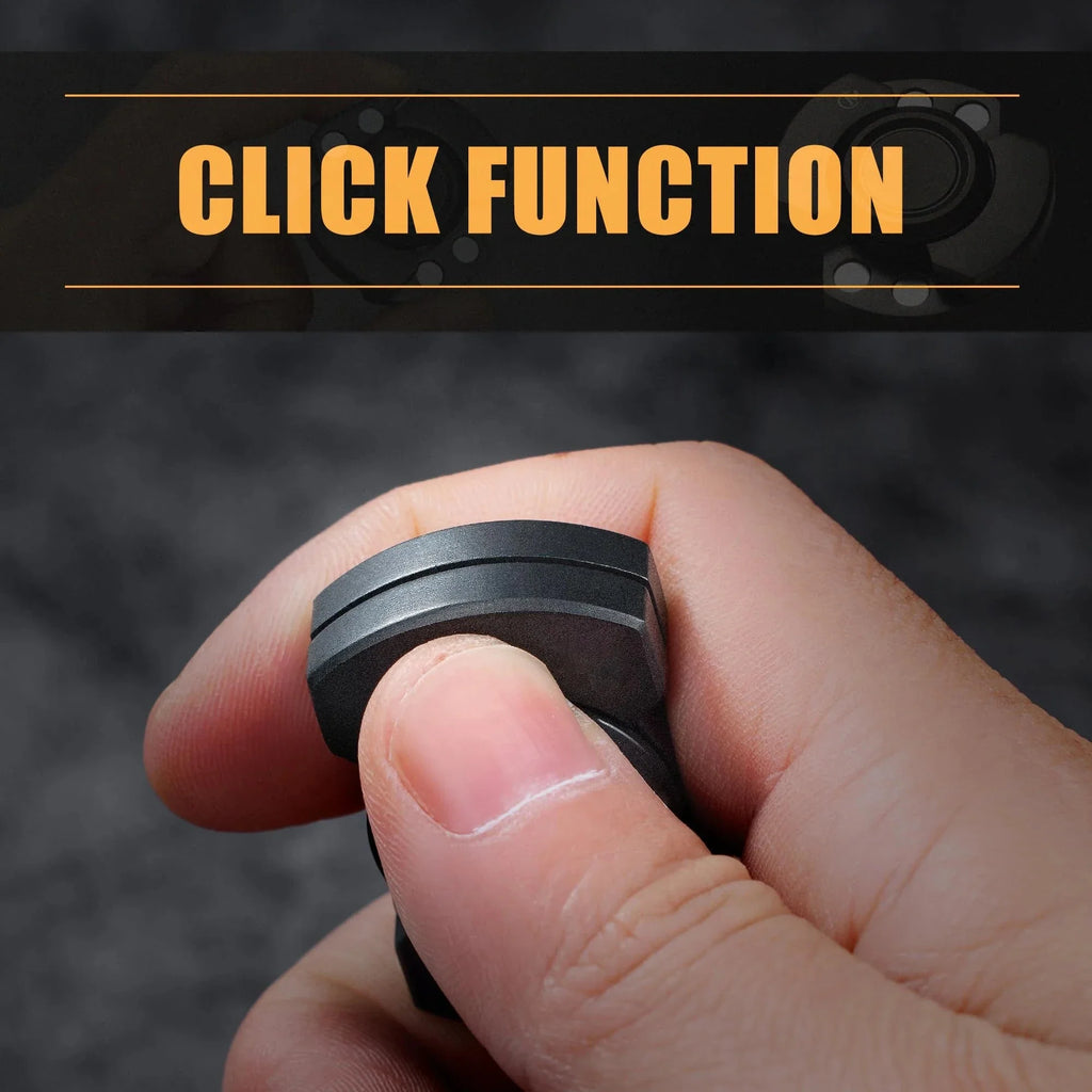 3-in-1 Stainless Steel Fidget Spinner & Slider | Click Button Metal Stress Relief Toy