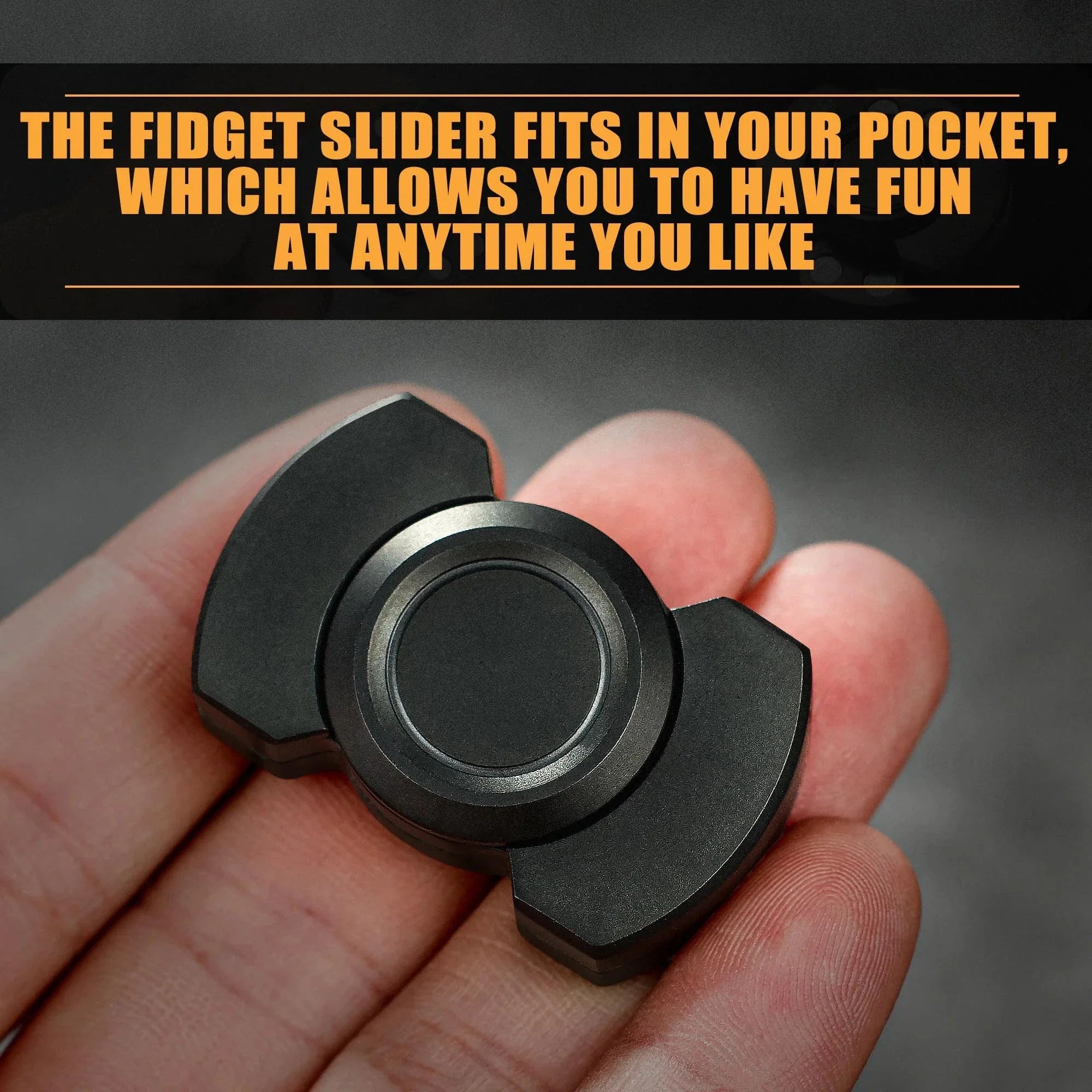 3-in-1 Stainless Steel Fidget Spinner & Slider | Click Button Metal Stress Relief Toy