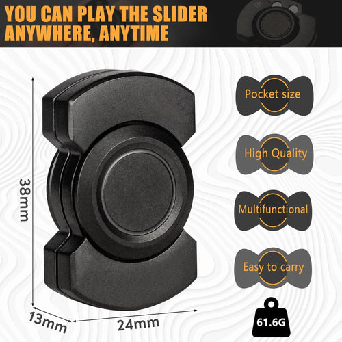 3-in-1 Stainless Steel Fidget Spinner & Slider | Click Button Metal Stress Relief Toy