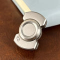 3-in-1 Stainless Steel Fidget Spinner & Slider | Click Button Metal Stress Relief Toy
