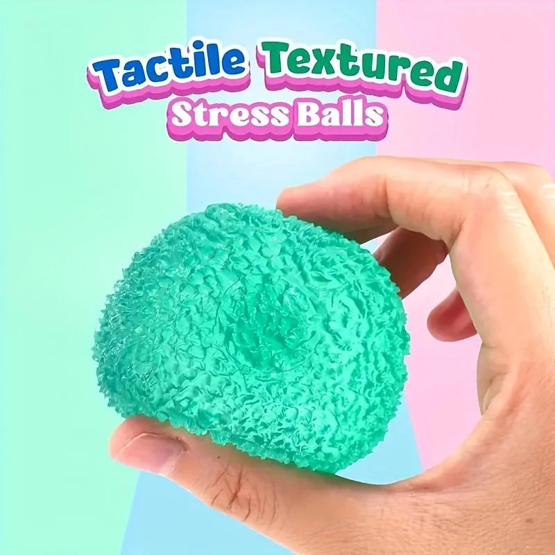 Multicolor Texture Ice Ball Squishy | Soft Pinch Pop Fidget Toy for Kids & Adults