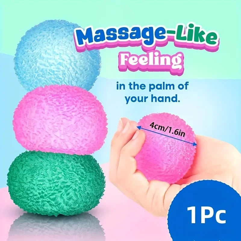 Multicolor Texture Ice Ball Squishy | Soft Pinch Pop Fidget Toy for Kids & Adults