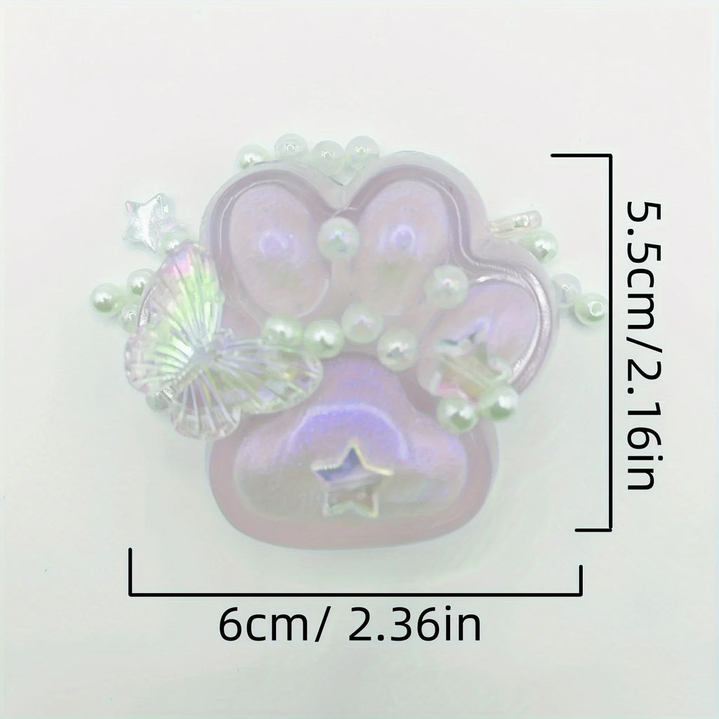 Transparent Cat Claws Squishy Squeeze Toy | Soft Pinch Pop Fidget with Butterfly Beads