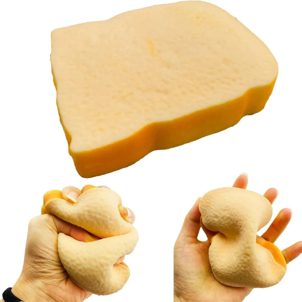 Squishy Toast Bread Squeeze Toy | Funny Fidget Stress Relief Toy for Kids & Adults