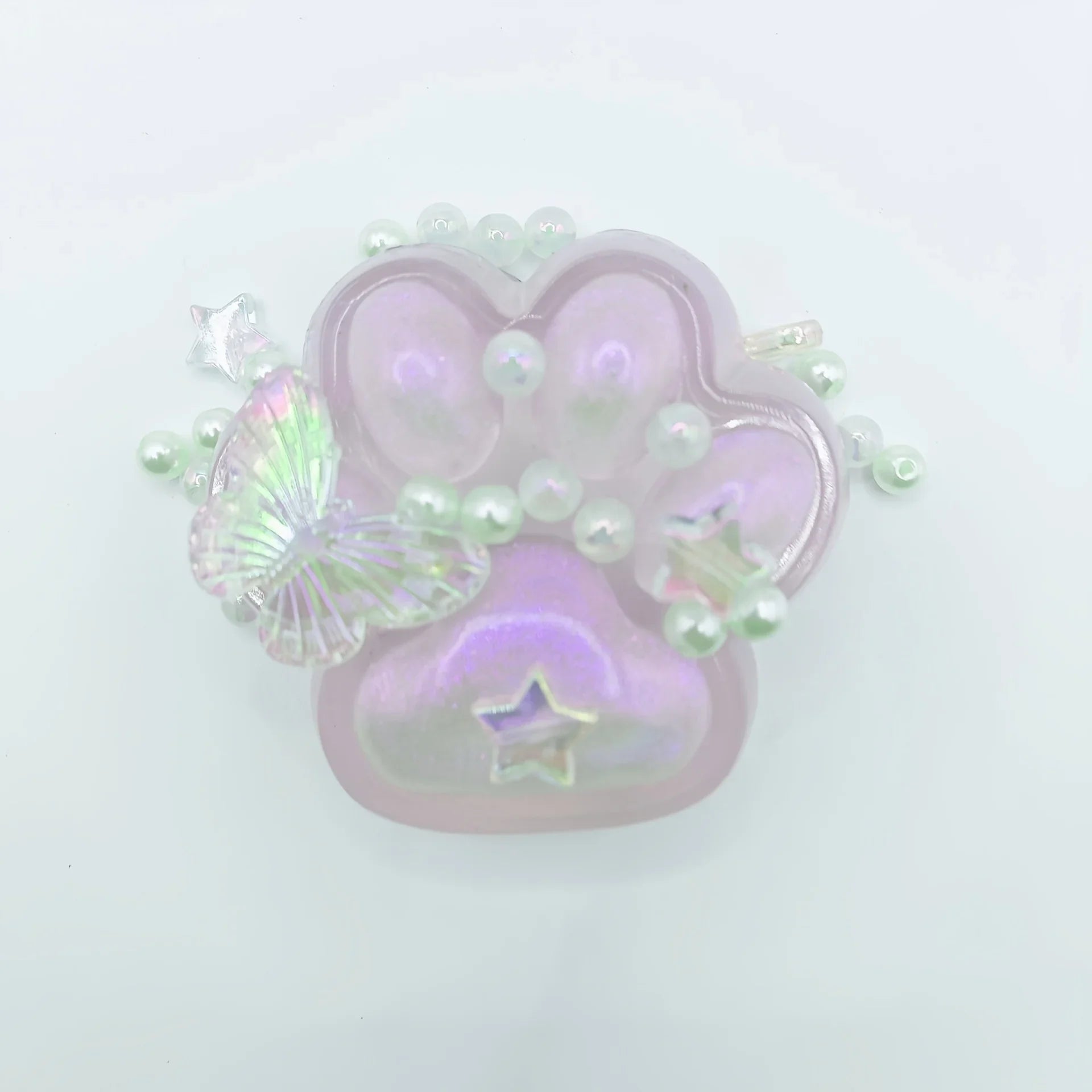 Transparent Cat Claws Squishy Squeeze Toy | Soft Pinch Pop Fidget with Butterfly Beads