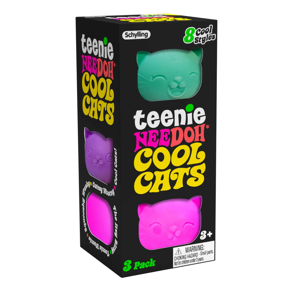 Teenie NeeDoh Cool Cats Set of Three | Squishy Stress Relief Fidget Toys
